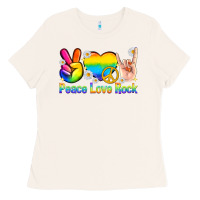 Bone peace love rock pride Ladies Tee - texasbilliewilder