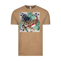 Vintage Coffee statue of liberty leopard Vintage Tee - BundleAndBundleShop