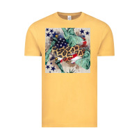 Vintage Mustard statue of liberty leopard Vintage Tee - BundleAndBundleShop