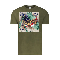 Vintage Olive statue of liberty leopard Vintage Tee - BundleAndBundleShop