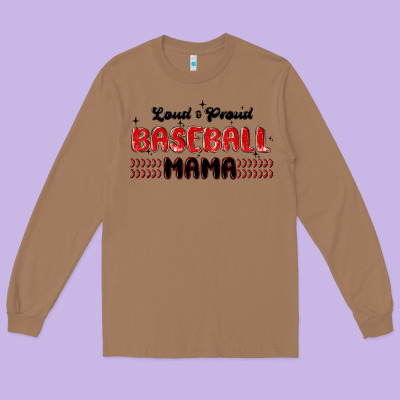 Loud And Proud Baseball Mama Long Sleeve Tee Designed By Maliassmallbusiness