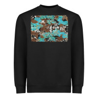 Black western cowhide and leopard with turquoise background Heavyweight Sweatshirt - Artiststas