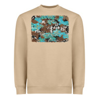 Mushroom western cowhide and leopard with turquoise background Heavyweight Sweatshirt - Artiststas