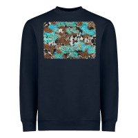 Navy western cowhide and leopard with turquoise background Heavyweight Sweatshirt - Artiststas