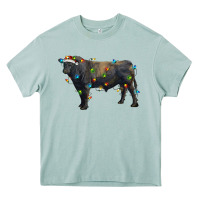 Arona christmas black angus bull with christmas lights Heavy Core Tee - RanaPortraitStore