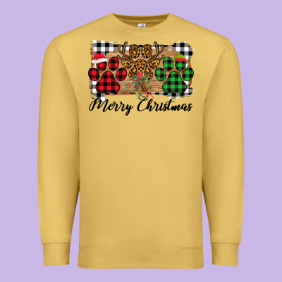 Merry Christmas Paws Premium Sweatshirt Designed By Bettercallsaul