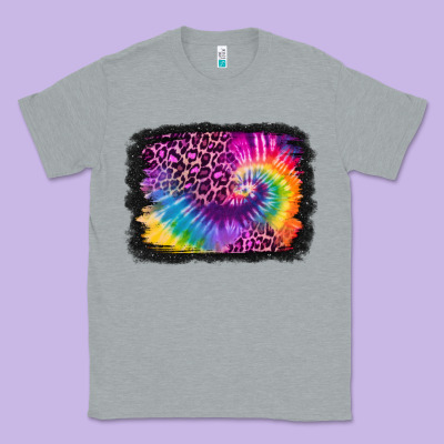 Tie Dye Leopard Glitter Background Classic Tee Designed By Jasminsmagicworld