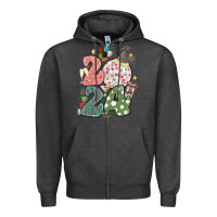 Charcoal Heather 2024 happy new year Zipper Hoodie - MaliasSmallBusiness