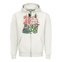Oatmeal Heather 2024 happy new year Zipper Hoodie - MaliasSmallBusiness