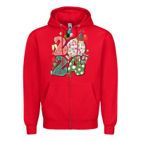 Red 2024 happy new year Zipper Hoodie - MaliasSmallBusiness