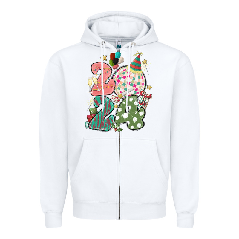 2024 Happy New Year Zipper Hoodie by MaliasSmallBusiness | Teevron