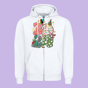 2024 Happy New Year Zipper Hoodie Designed By Maliassmallbusiness