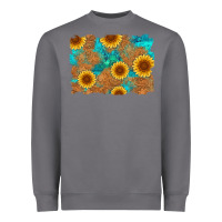 Storm sunflower turquoise and  leather background Heavyweight Sweatshirt - Artiststas