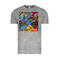 Cloud Rock excavator seamless pattern Vintage Tee - BundleAndBundleShop