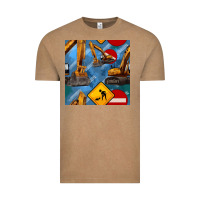 Vintage Coffee excavator seamless pattern Vintage Tee - BundleAndBundleShop