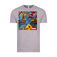Vintage Zinc excavator seamless pattern Vintage Tee - BundleAndBundleShop