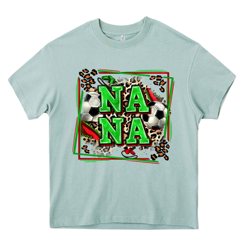 Soccer Nana With Leopard Heavy Core Tee by Zillion Design Studio | Teevron