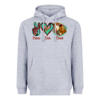 Heather Grey Peace Love Cows Heavyweight Hoodie - Bettercallsaul