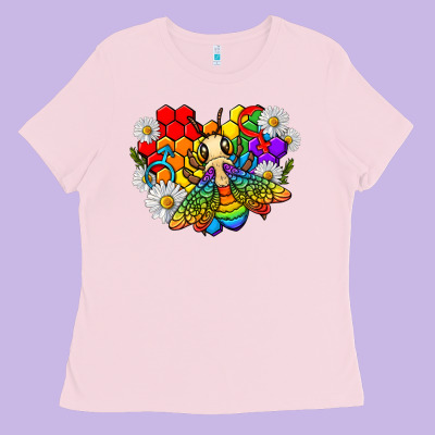 Pride Bee With Daisy Lgbtq Ladies Tee Designed By Texasbilliewilder