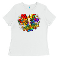 White pride bee with daisy lgbtq Ladies Tee - texasbilliewilder
