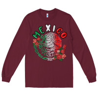 Burgundy mexico Long Sleeve Tee - MaliasSmallBusiness