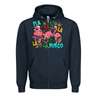 Navy christmas fla la la la la mingo Zipper Hoodie - MaliasSmallBusiness