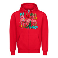 Red christmas fla la la la la mingo Zipper Hoodie - MaliasSmallBusiness