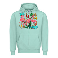 Seafoam christmas fla la la la la mingo Zipper Hoodie - MaliasSmallBusiness