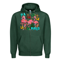 Sports Green christmas fla la la la la mingo Zipper Hoodie - MaliasSmallBusiness