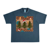 Midnight Navy Christmas trees leopard Urban Heavy Tee - AdoDesignShop
