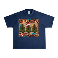 Navy Christmas trees leopard Urban Heavy Tee - AdoDesignShop