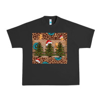Pigment Black Christmas trees leopard Urban Heavy Tee - AdoDesignShop