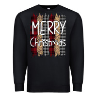 Black merry christmas leopard print Premium Sweatshirt - Bettercallsaul