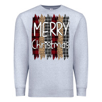 Heather Grey merry christmas leopard print Premium Sweatshirt - Bettercallsaul