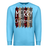 Ocean Blue merry christmas leopard print Premium Sweatshirt - Bettercallsaul