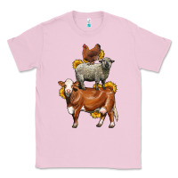 Bubblegum Pink farm animals stack Classic Tee - LillyAllenDesigns