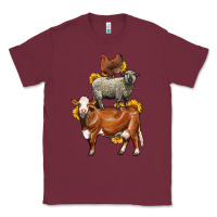 Burgundy farm animals stack Classic Tee - LillyAllenDesigns