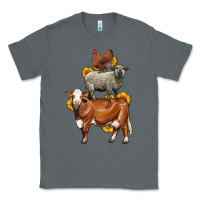 Charcoal Heather farm animals stack Classic Tee - LillyAllenDesigns