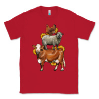 Red farm animals stack Classic Tee - LillyAllenDesigns