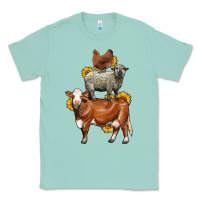 Seafoam farm animals stack Classic Tee - LillyAllenDesigns