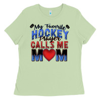 Matcha my favorite hockey player calls me mom Ladies Tee - Zillion Design Studio