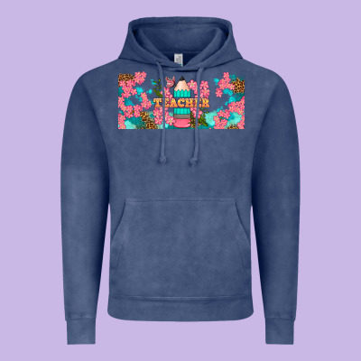 Teacher Floral Pencil Libbey Glass Vintage Hoodie Designed By Bundleandbundleshop