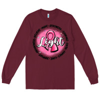 Burgundy fight breast cancer Long Sleeve Tee - MaliasSmallBusiness