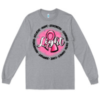 Heather Grey fight breast cancer Long Sleeve Tee - MaliasSmallBusiness