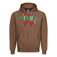 Chestnut one merry nurse Zipper Hoodie - MaliasSmallBusiness
