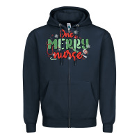 Navy one merry nurse Zipper Hoodie - MaliasSmallBusiness