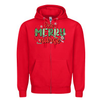 Red one merry nurse Zipper Hoodie - MaliasSmallBusiness