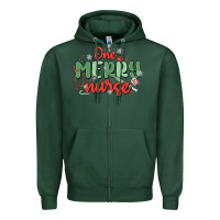 Sports Green one merry nurse Zipper Hoodie - MaliasSmallBusiness
