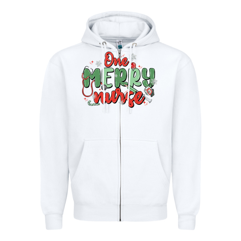 One Merry Nurse Zipper Hoodie by MaliasSmallBusiness | Teevron