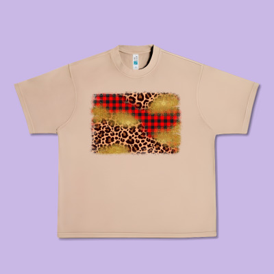 Christmas Leopard Glitter Background Urban Heavy Tee Designed By Adodesignshop